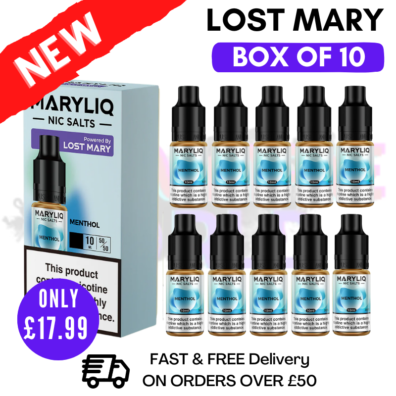 Menthol MaryLiq Nic Salt BOX OF 10 - 17.99 Menthol MaryLiq Nic Salt BOX OF 10 - 17.99