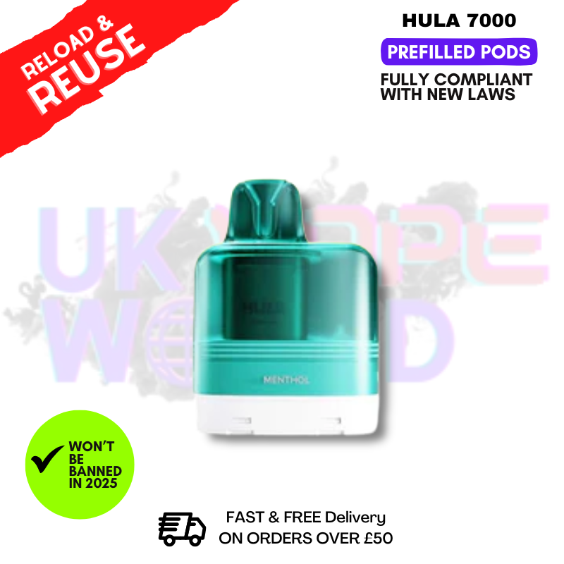 Menthol Hula 7K Puff Prefilled Pod REPLACEMENT Menthol Hula 7K Puff Prefilled Pod REPLACEMENT
