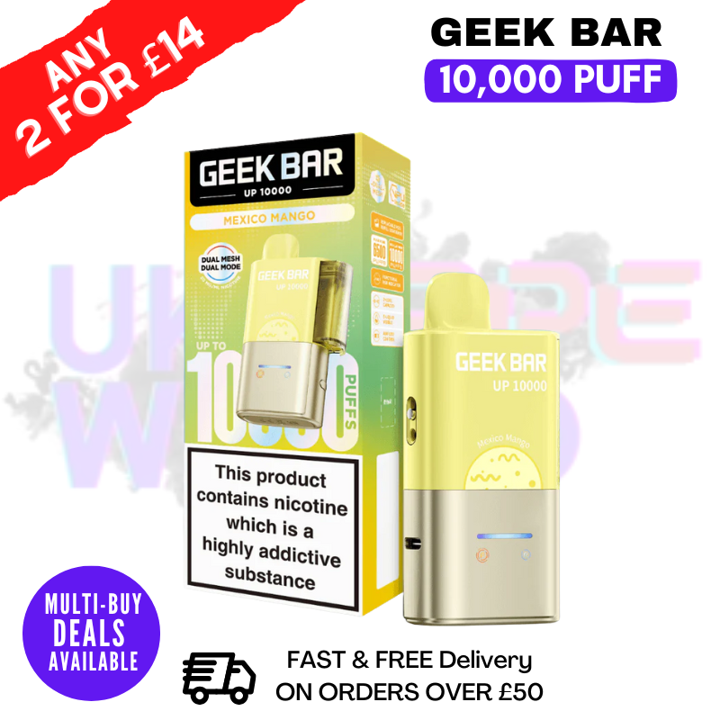 Mexican Mango Geek Bar Up 10000 Kit | 8.99 Mexican Mango Geek Bar Up 10000 Kit | 8.99