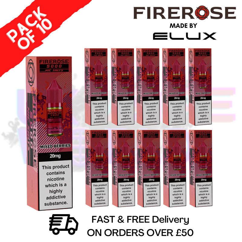 shop Mixed Berries Firerose 5000 Nic Salt Box Of 10 - ukvapeworld