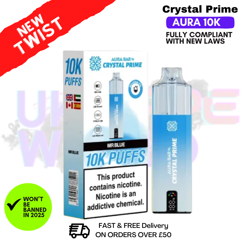 Mr Blue Crystal Prime 10K Puff Pod Kit Mr Blue Crystal Prime 10K Puff Pod Kit