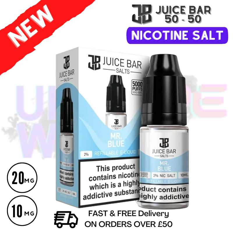 Mr Blue Juice Bar Nic Salt 10ML eLiquid Only £1.99 - UK Vape World