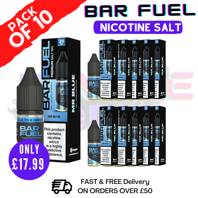 Shop Mr Blue Bar Fuel Nic Salt BOX OF 10 - UK Vape World