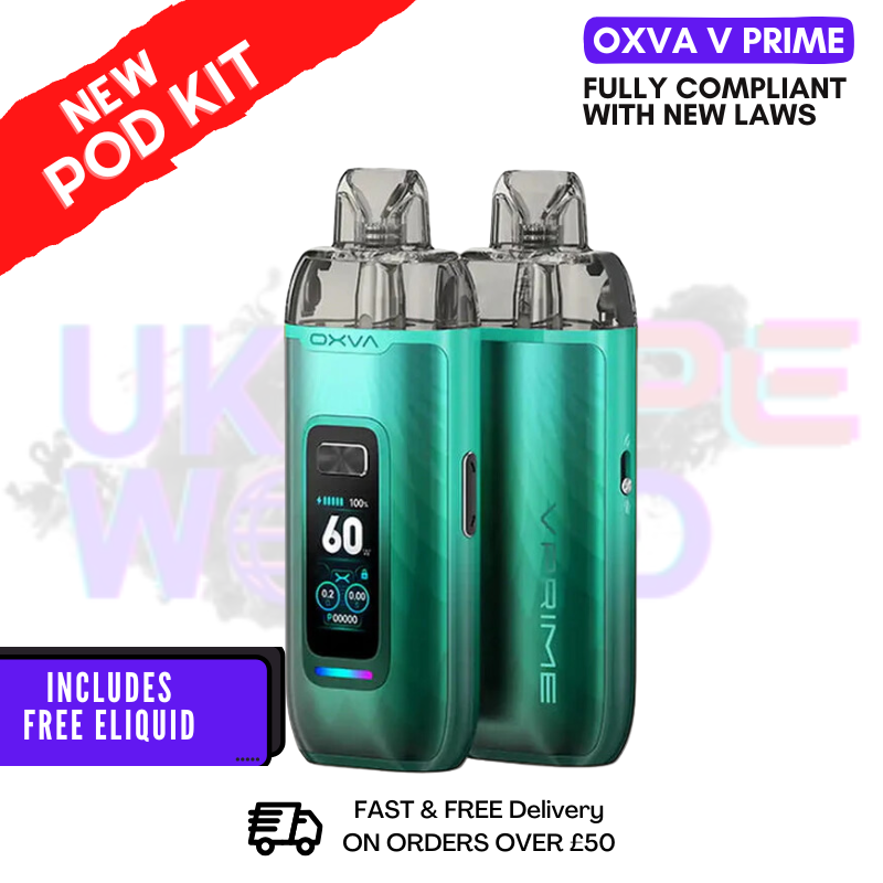 Natural Green Oxva V Prime Pod Vape Kit + FREE NIC SALT Natural Green Oxva V Prime Pod Vape Kit + FREE NIC SALT
