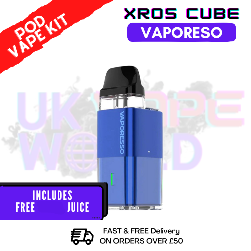 Ocean Blue Xros Cube Refillable Pod Kit + 5 BOTTLES FREE LIQUID Ocean Blue Xros Cube Refillable Pod Kit + 5 BOTTLES FREE LIQUID