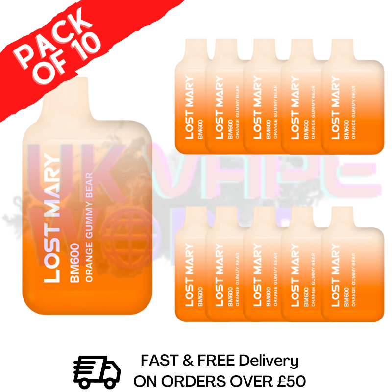 Orange Gummy Bear (NEW) - Lost Mary 600 Puff Bars Pack Of 10 BM600 Orange Gummy Bear (NEW) - Lost Mary 600 Puff Bars Pack Of 10 BM600