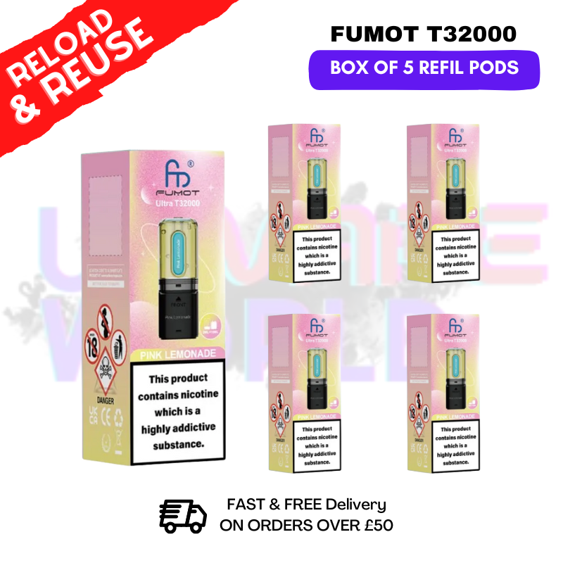 Pink Lemonade Fumot T32000 REPLACEMENT PODS - BOX OF 5