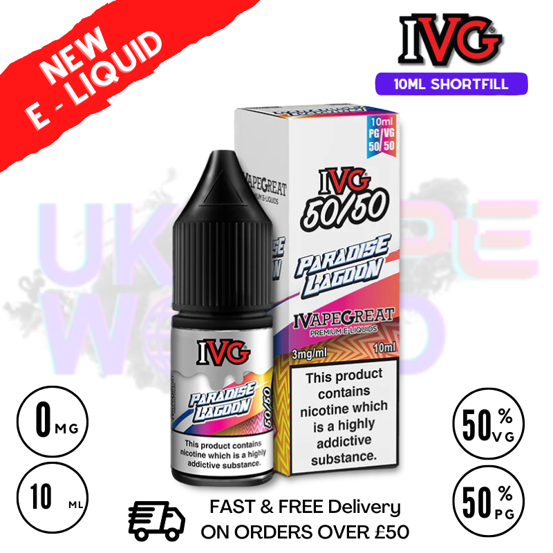 IVG 50/50 Paradise Lagoon 10ml E Liquid - ONLY 1.99 IVG 50/50 Paradise Lagoon 10ml E Liquid - ONLY 1.99