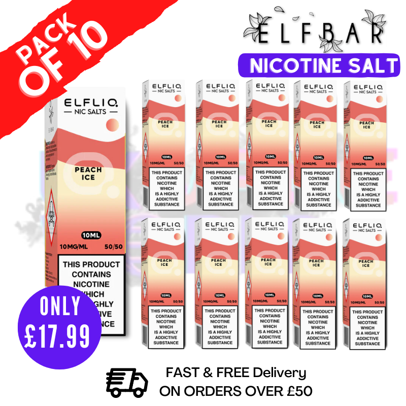 Peach ICE ElfLiq Nic Salt BOX OF 10 - ONLY 17.99 Peach ICE ElfLiq Nic Salt BOX OF 10 - ONLY 17.99