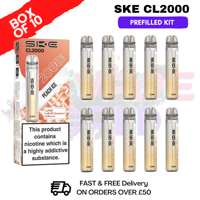 Peach ICE SKE CL2000 Kits Box Of 10 - £39.99 - ukvapeworld