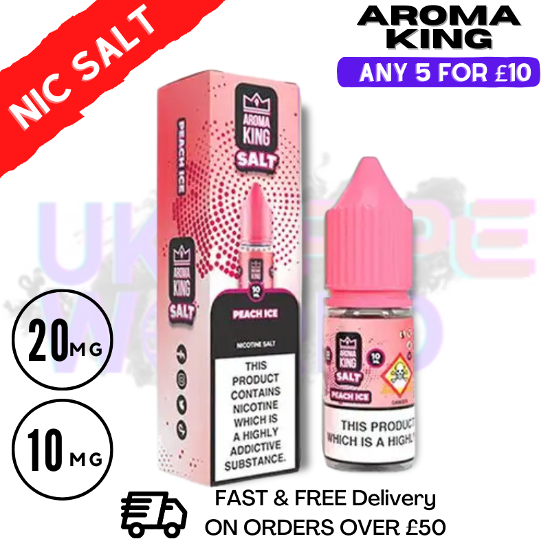 Peach Ice Aroma King Nic Salt ANY 5 FOR 10 Peach Ice Aroma King Nic Salt ANY 5 FOR 10