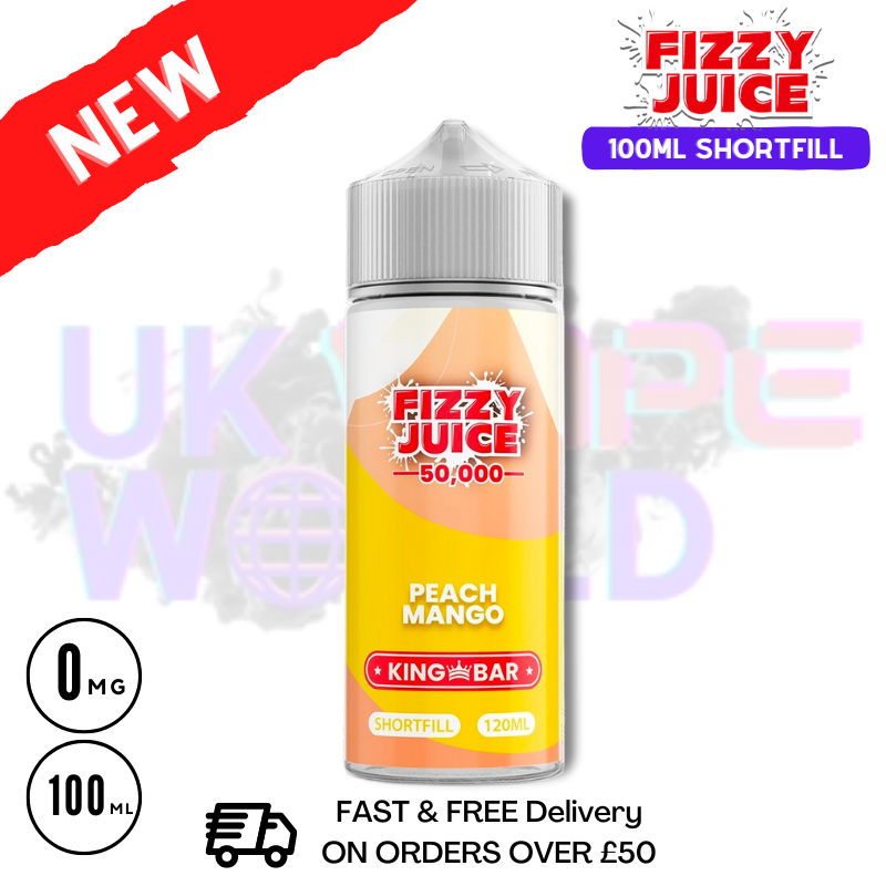 Shop Peach Mango Fizzy Juice 100ml E-Liquid - UK Vape World