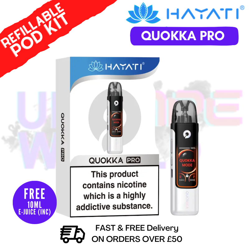 Pearl White Hayati Quokka Pro Pod Vape Kit + Free 10ml Liquid - ukvapeworld
