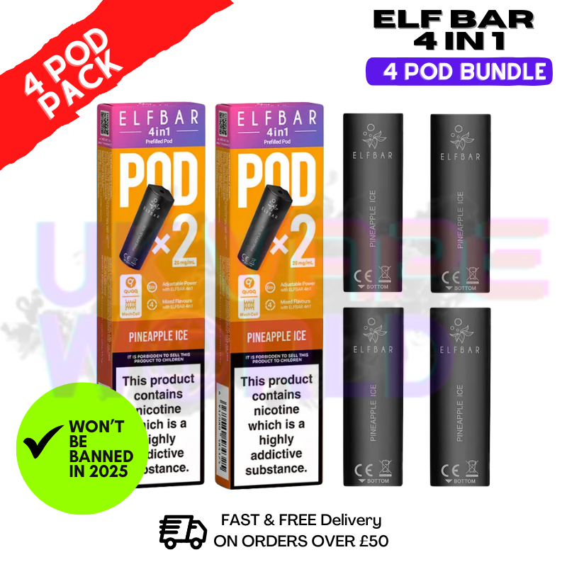 Elf Bar 4 in 1 Replacement Pods Pineapple ICE
