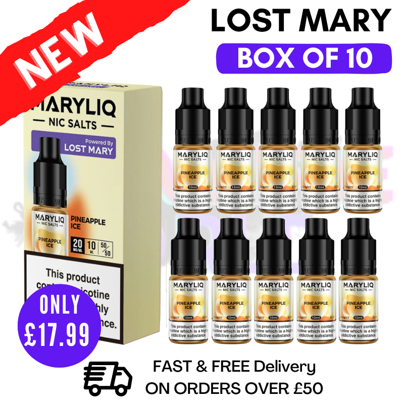 Lost Mary Pineapple Ice 10 Pack Pineapple Ice MaryLiq Nic Salt BOX OF 10 Lost  Mary