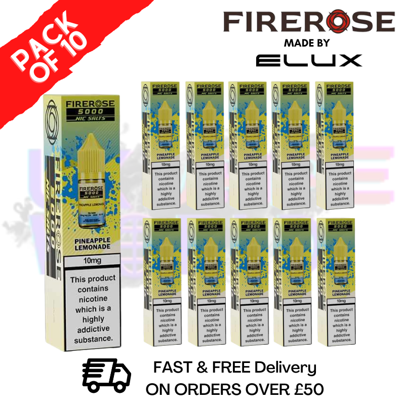 shop Pineapple Lemonade Firerose 5000 Nic Salt Box Of 10 - ukvapeworld