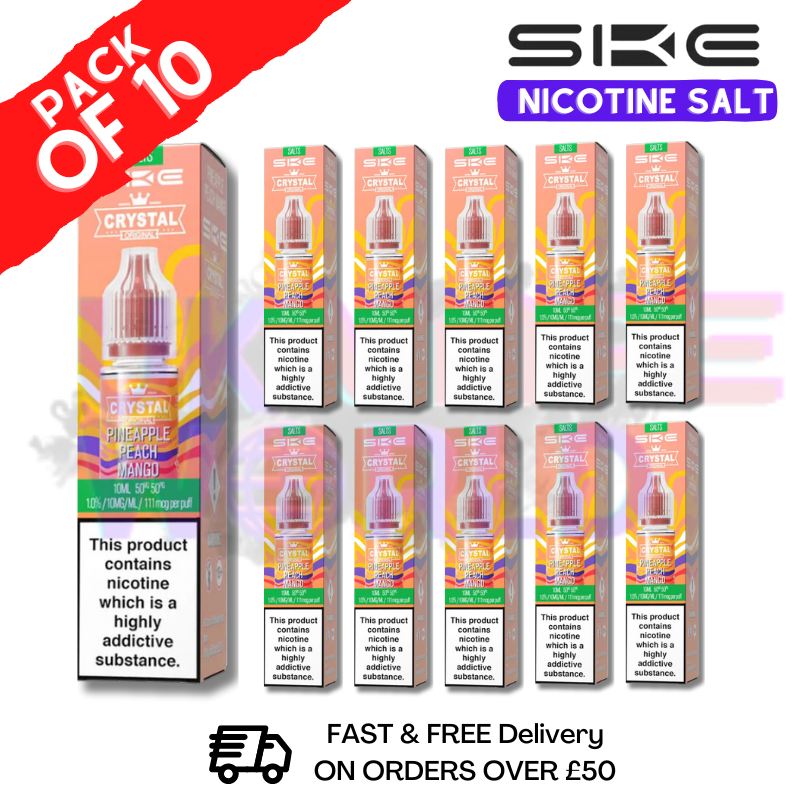 crystal vape pineapple peach mango SKE Crystal Pineapple Peach Mango Nic Salt E-liquid 10ml main image 0