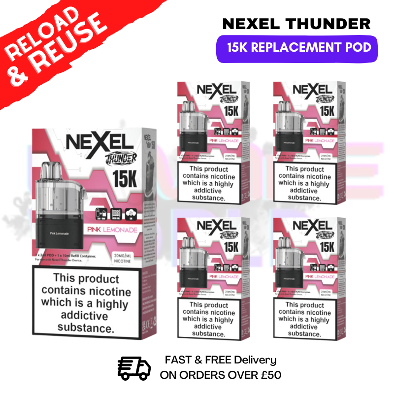 Pink Lemonade Nexel 15K REPLACEMENT PODS BOX OF 5 - UKVAPEWORLD