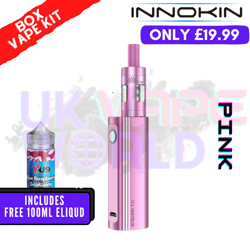 Pink Innokin T22E Vape Kit + Free 100ML Liquid - ONLY £19.99