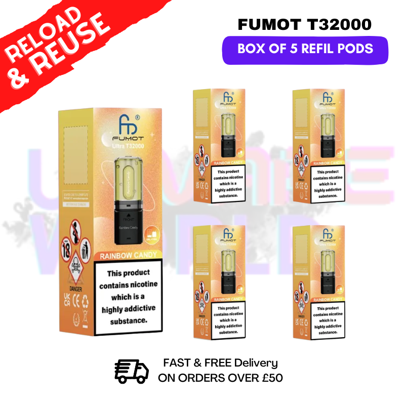 Rainbow Candy Fumot T32000 REPLACEMENT PODS - BOX OF 5