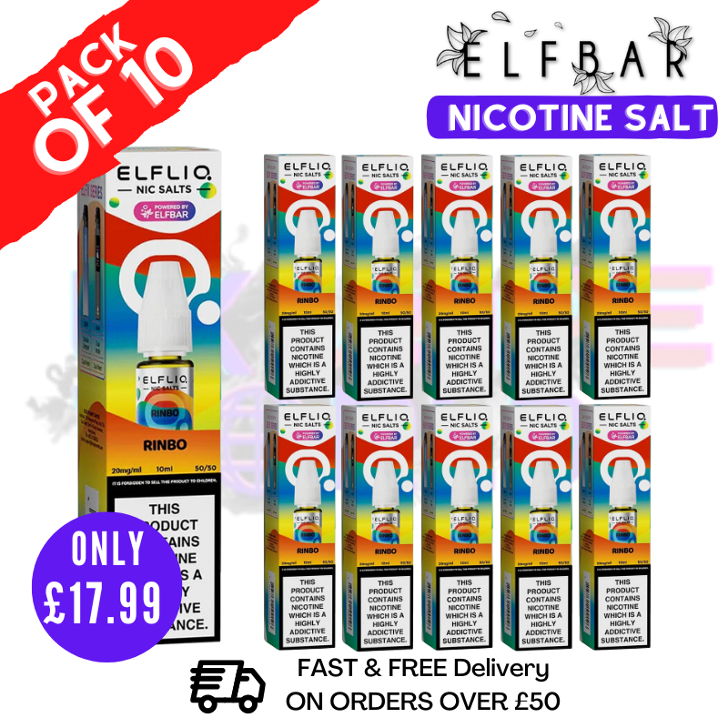 rinbo vape flavour Rainbow (Rinbo) ElfLiq Nic Salt BOX OF 10