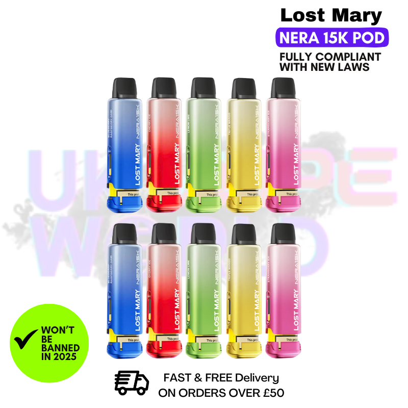 MIXED FLAVOURS Lost Mary Nera15K REFIL Box OF 10 MIXED FLAVOURS Lost Mary Nera15K REFIL Box OF 10
