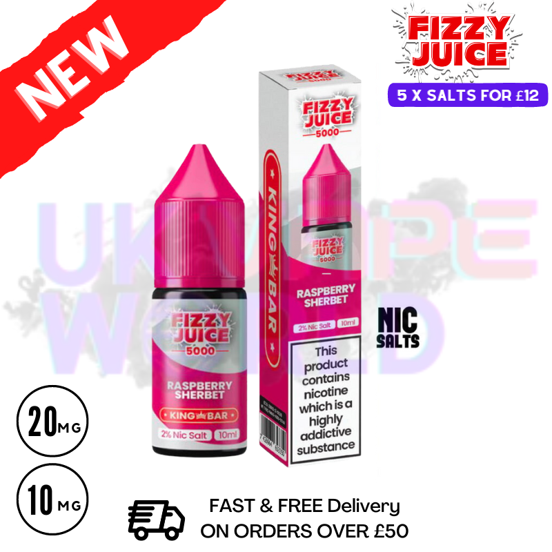 fruity vape juices Fizzy Juice 5000 Nic Salt Raspberry Sherbet 10ML E-liquid
