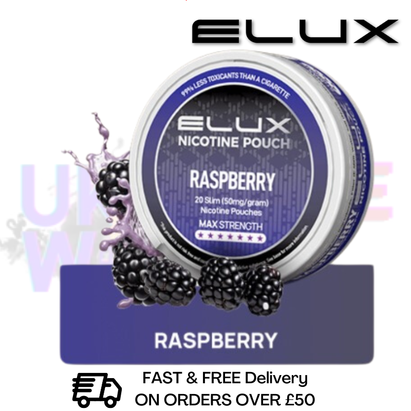 Shop Raspberry Elux Legend Nicotine Pouches - ONLY £1.99 - UK Vape World