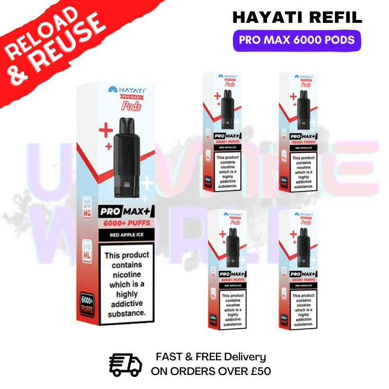 Red Apple ICE Hayati ProMax 6K Replacement Pods Box Of 5 Red Apple ICE Hayati ProMax 6K Replacement Pods Box Of 5
