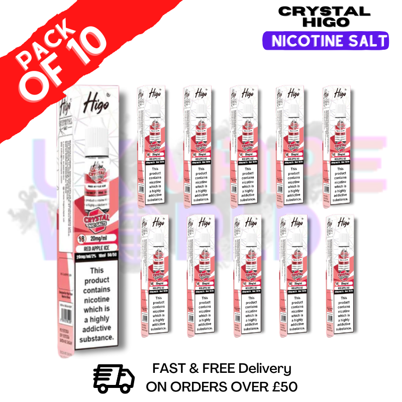 Red Apple Ice Crystal Higo Nic Salt Box Of 10