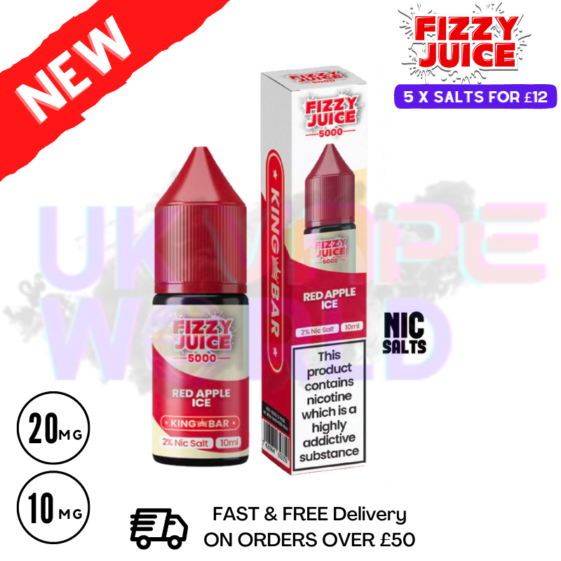 vape ivg pro refills Fizzy Juice 5000 Nic Salt Red Apple ICE 10ML E-liquid