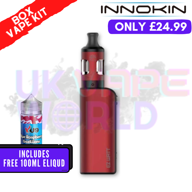 Red Innokin Ez Watt Starter Kit + Free 100ML Liquid - ONLY £24.99