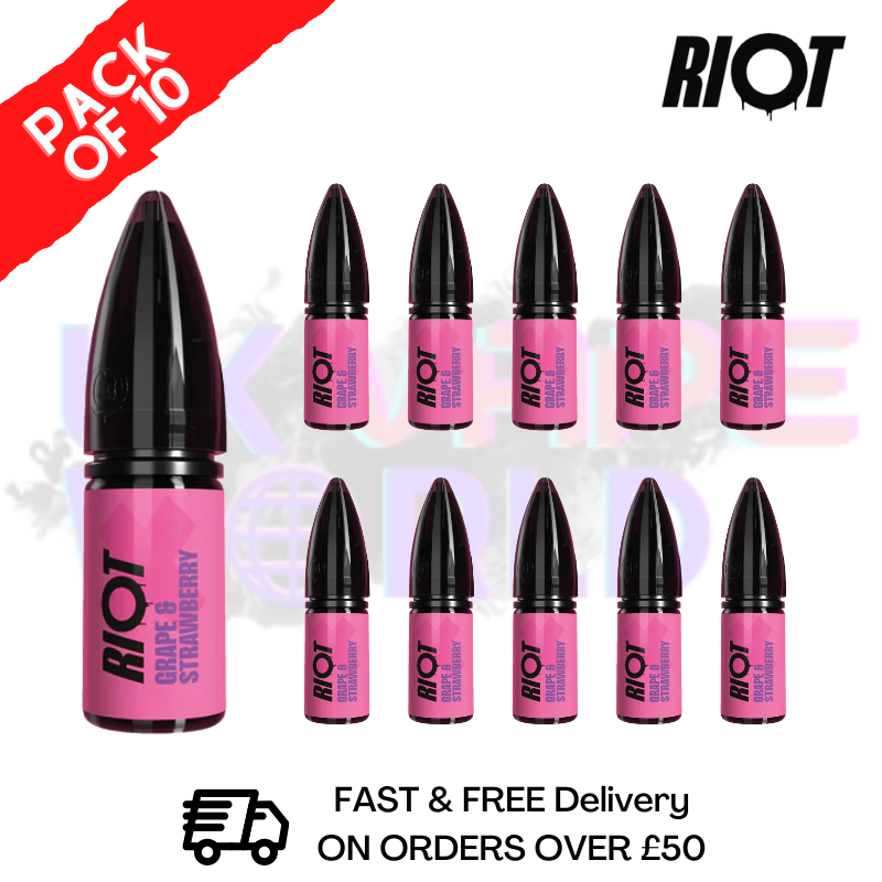 Grape Strawberry Riot X Nic Salt Box Of 10 Grape Strawberry Riot X Nic Salt Box Of 10