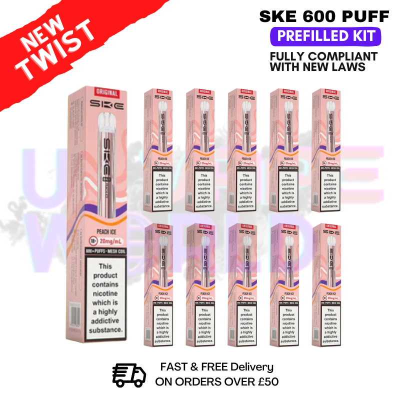 oxva pink xlim go Peach ice Crystal Bar Puffs 600 SKE Box Of 10