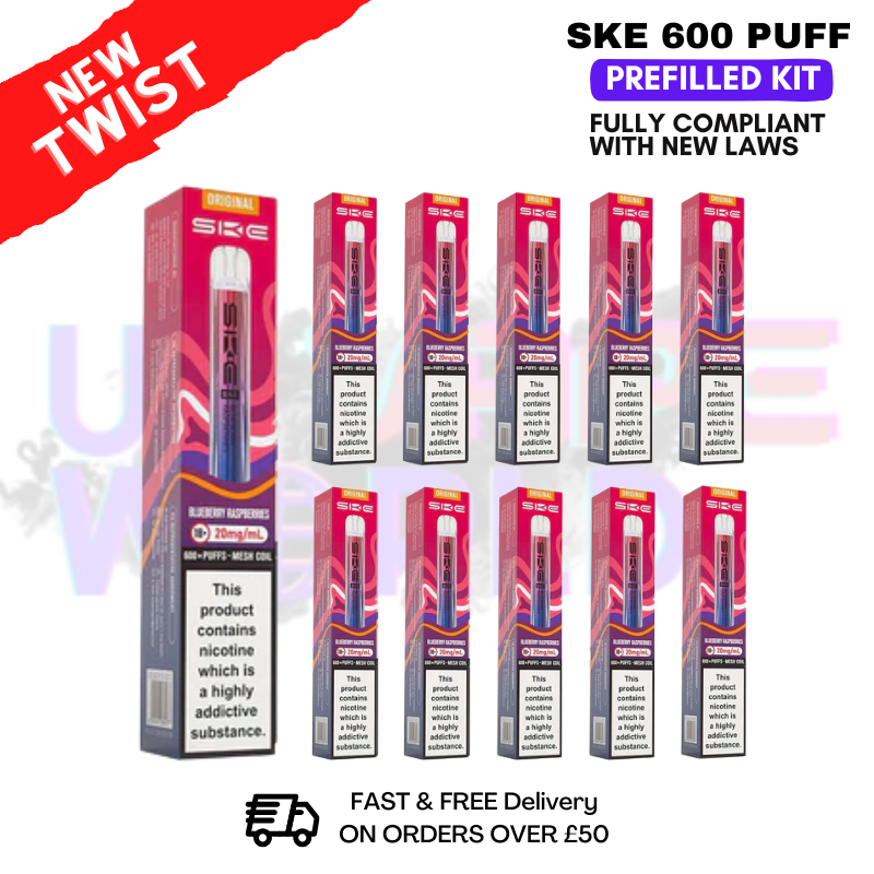Blueberry Raspberry - Crystal Bar Puffs 600 SKE Box Of 10