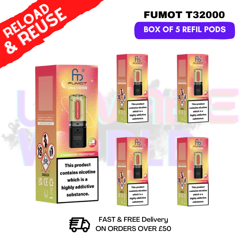 Strawberry Grapefruit Fumot T32000 REPLACEMENT PODS - BOX OF 5 - UKVAPEWORLD
