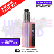 Shop Sakura Pink VooPoo Drag 5 Vape Kit | £41.99 + FREE LIQUID - UK Vape World