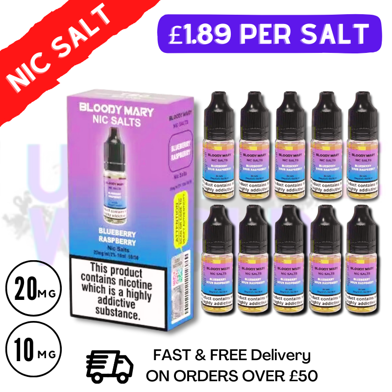 Blueberry Raspberry NicSalt Bloody Mary Box Nicotine - 18 Blueberry Raspberry NicSalt Bloody Mary Box Nicotine - 18