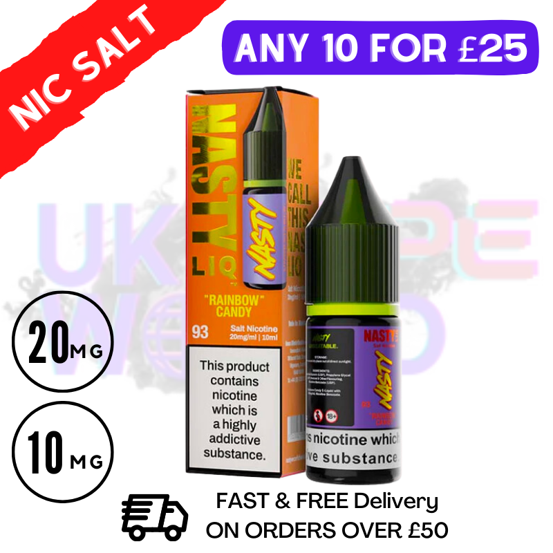 NastyLiq 'Rainbow Candy' Nic Salt By Nasty Eliquids - UK Vape World