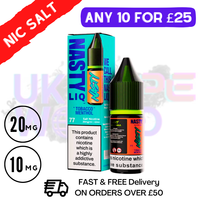 NastyLiq 'Tobacco Menthol' Nic Salt By Nasty Eliquids - UK Vape World
