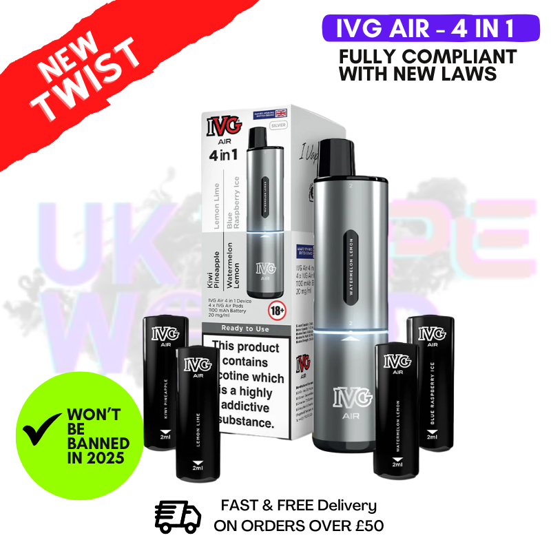 IVG Air 4 in 1 Silver Edition Prefilled Pod Kit - 8 IVG Air 4 in 1 Silver Edition Prefilled Pod Kit - 8
