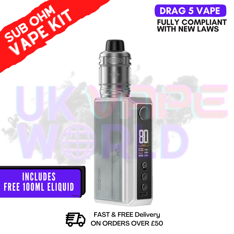 Silver VooPoo Drag 5 Vape Kit