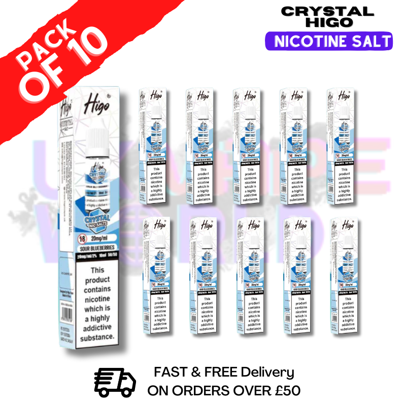 Sour Blueberries Crystal Higo Nic Salt Box Of 10