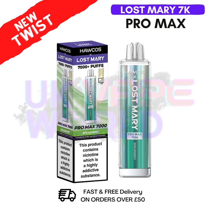 SpearMint Lost Mary 7K 7000 Puff Pro Max Bar SpearMint Lost Mary 7K 7000 Puff Pro Max Bar