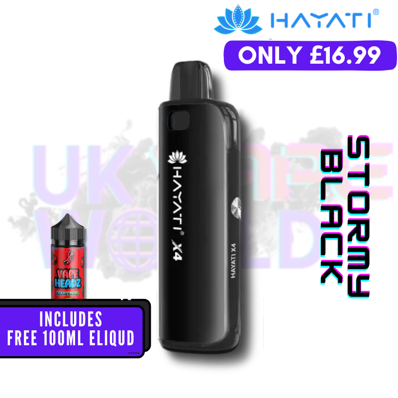 Stormy Black Hayati X4 Refillable Pod Vape Kit Stormy Black Hayati X4 Refillable Pod Vape Kit
