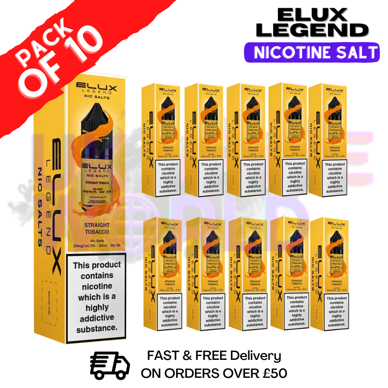 Straight Tobacco Elux Legend Nic Salt Pack / BOX OF 10 Straight Tobacco Elux Legend Nic Salt Pack / BOX OF 10