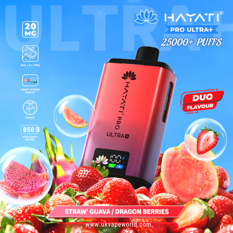 gold bar vape kit Straw Guava Hayati Pro Ultra Plus 25000 Prefilled Pod Kit