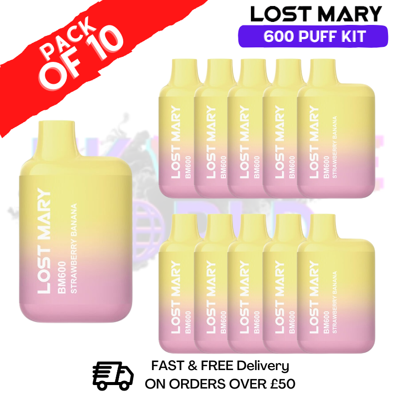 Strawberry Banana Lost Mary 600 Puff Kits - 29.99 Strawberry Banana Lost Mary 600 Puff Kits - 29.99