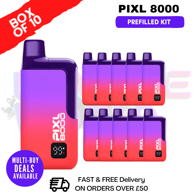 Strawberry Burst pixl 8000 Kits Box Of 10 - ukvapeworld