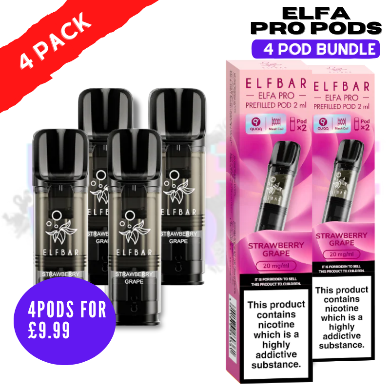elfbar pods strawberry grape ELF BAR Elfa Pro Strawberry Raspberry Cherry Ice Prefilled Pod